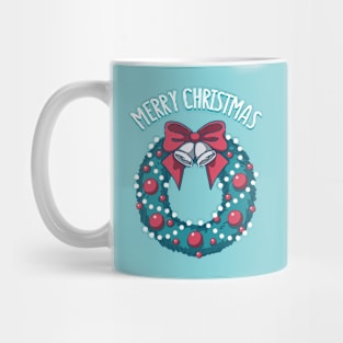 Merry Christmas (blue background) Mug